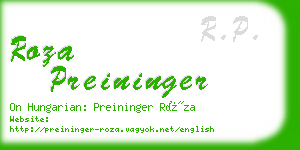 roza preininger business card